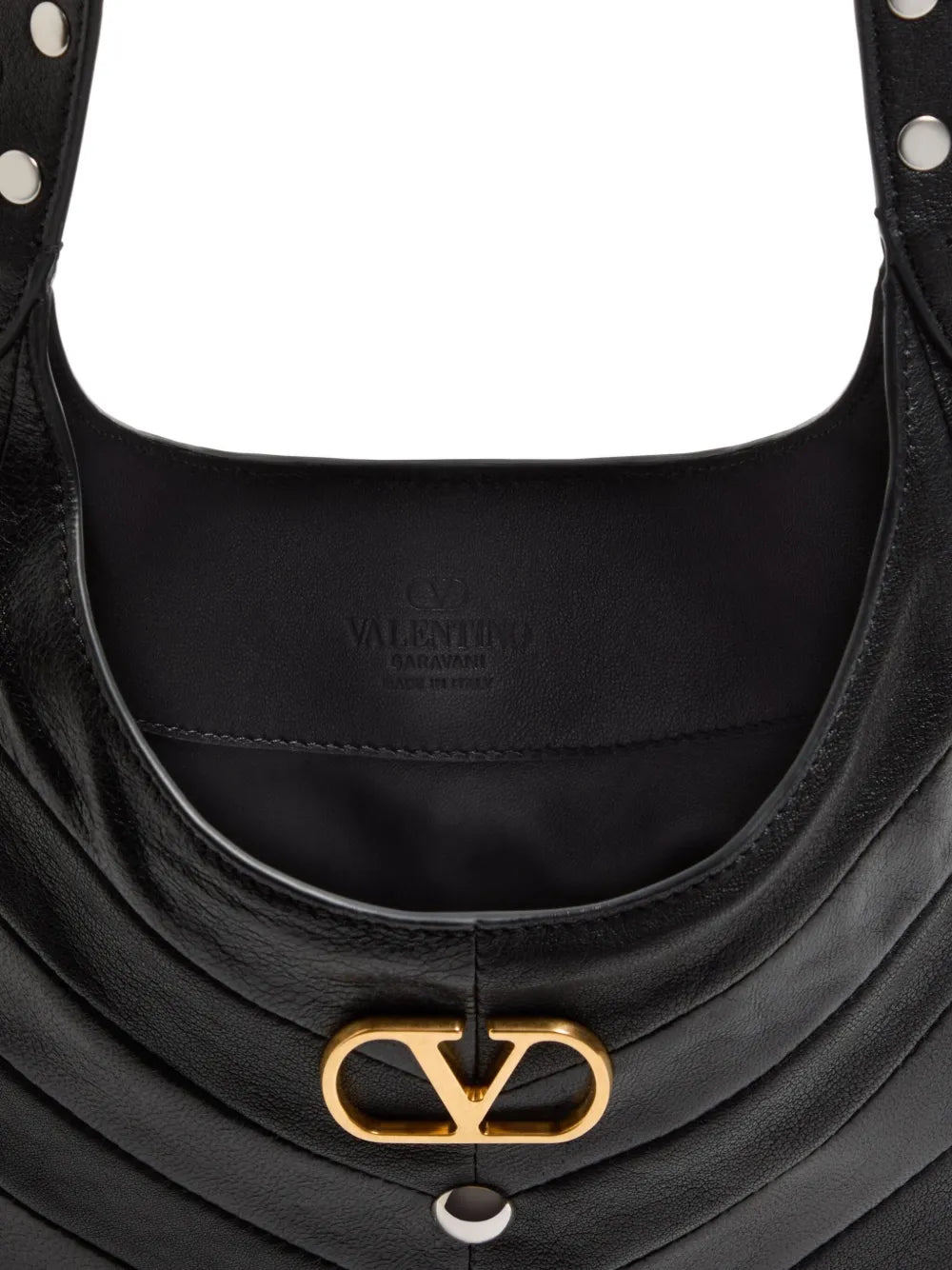 Valentino Garavani Small Hoboho Chevron Quilted Studded Shoulder Bag