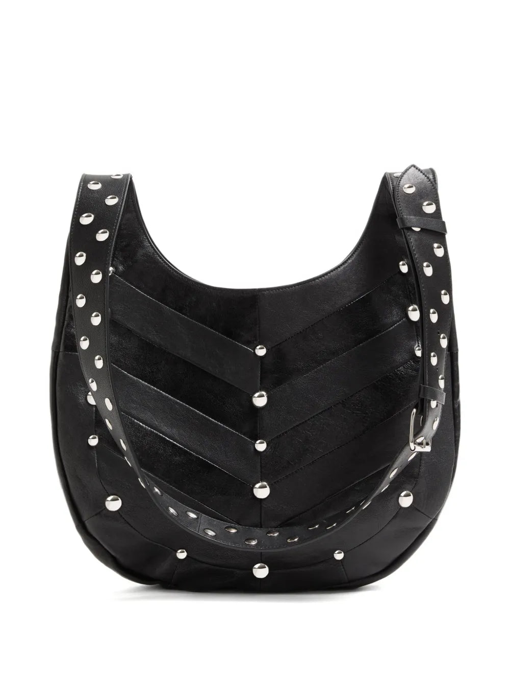 Valentino Garavani Chevron Pattern Stud Embellished Shoulder Bag