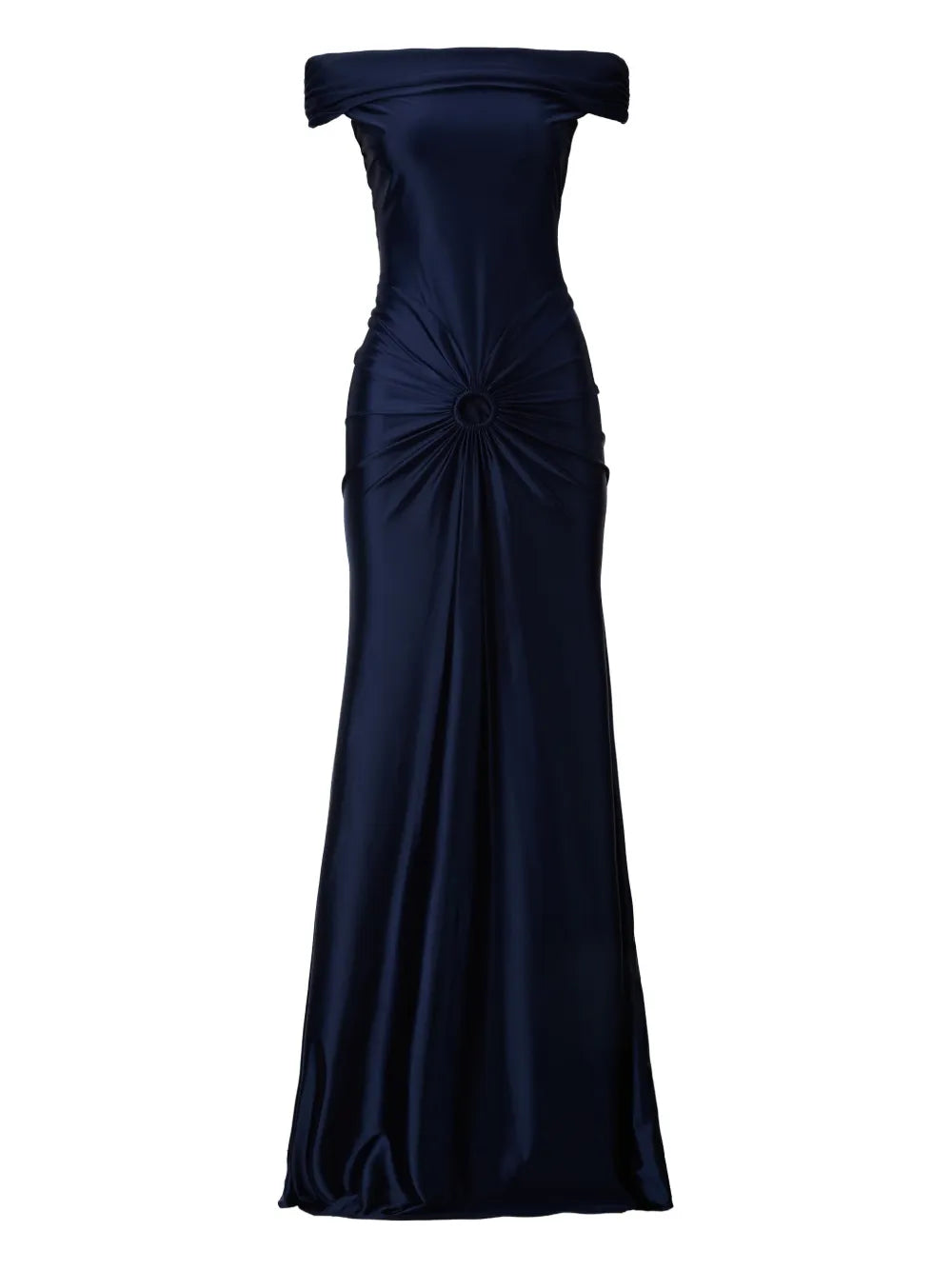 Moos Studio Off Shoulder Draped Gown