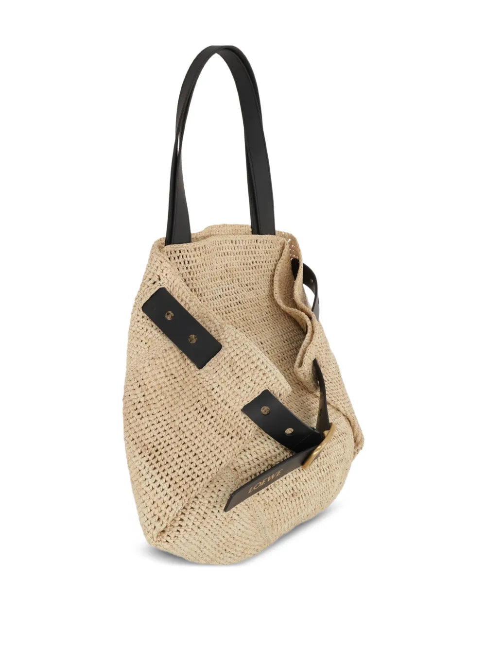Loewe Medium Punch Hole Raffia Shoulder Bag