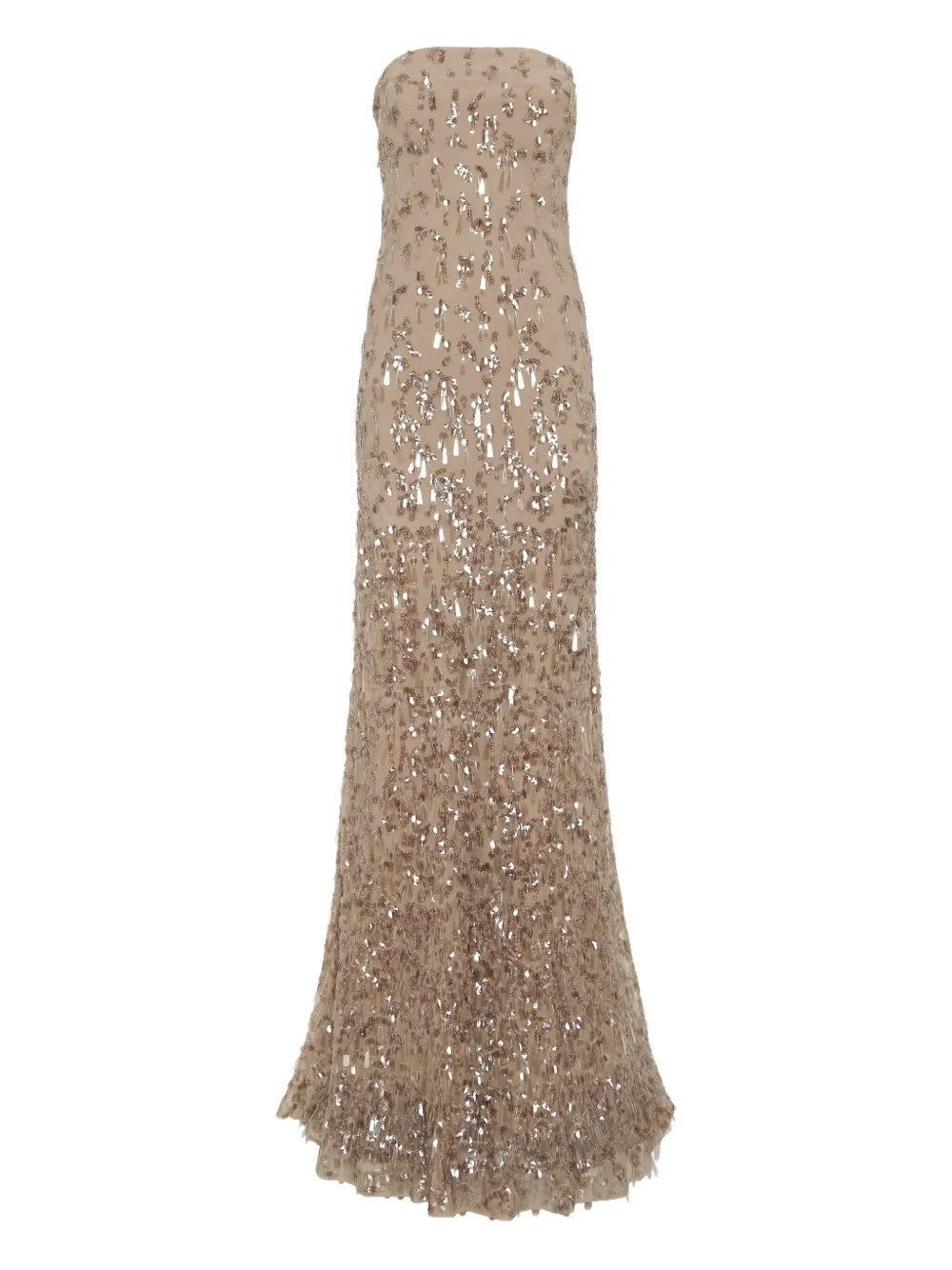 Brunello Cucinelli Sequin Embellished Strapless Maxi Dress