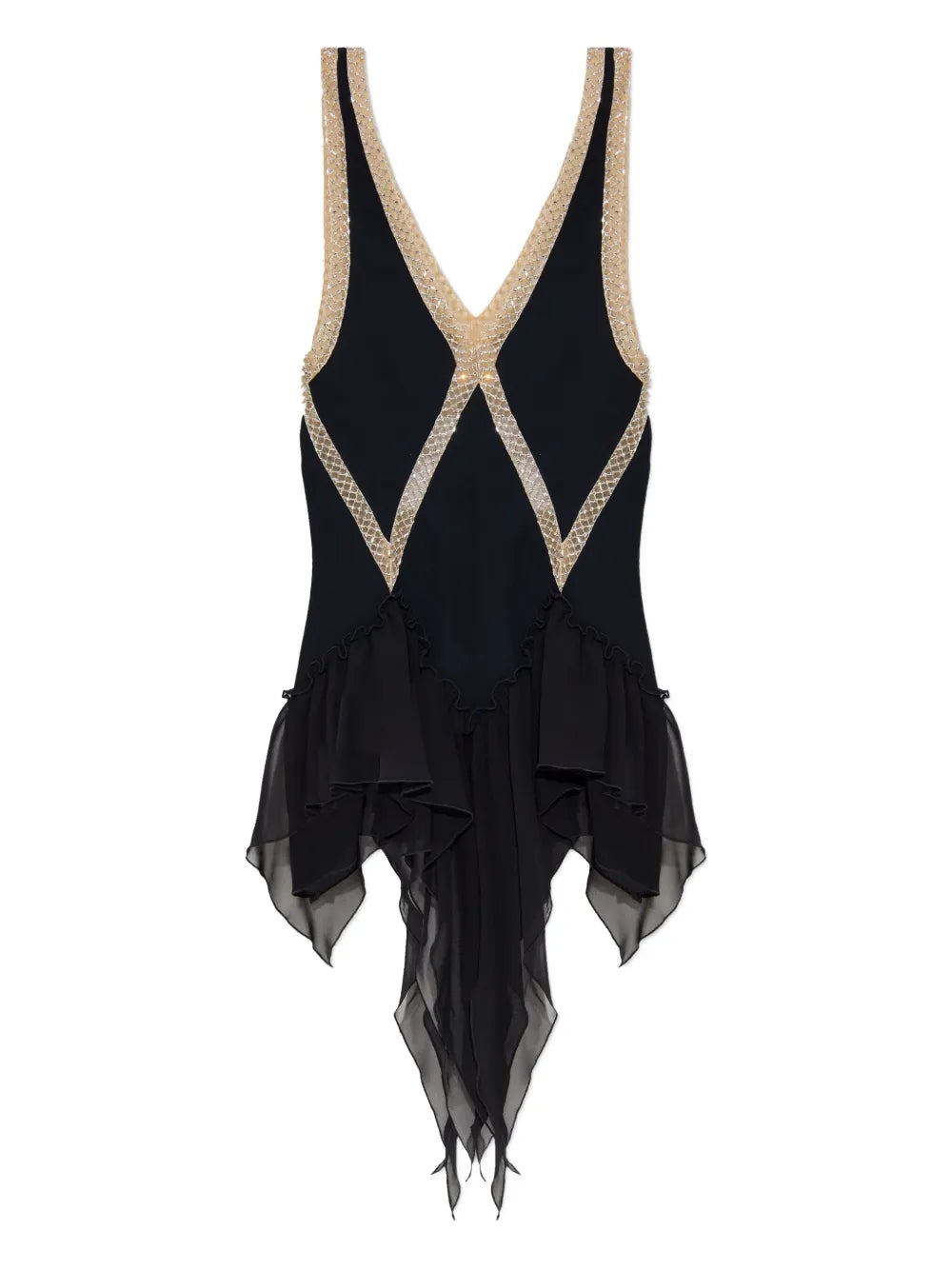 The Attico Embellished Ruffled Mini Dress