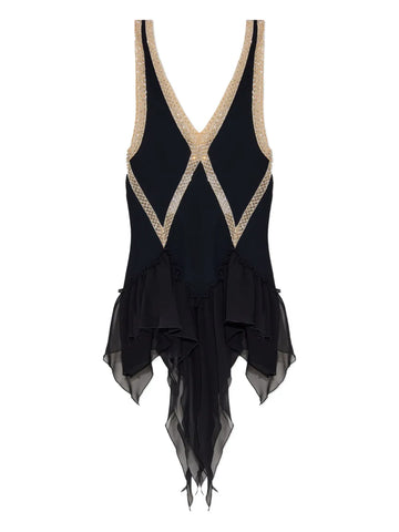 The Attico Embellished Ruffled Mini Dress