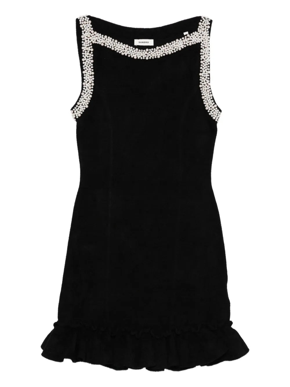 Sandro Faux Pearl Embellished Mini Dress