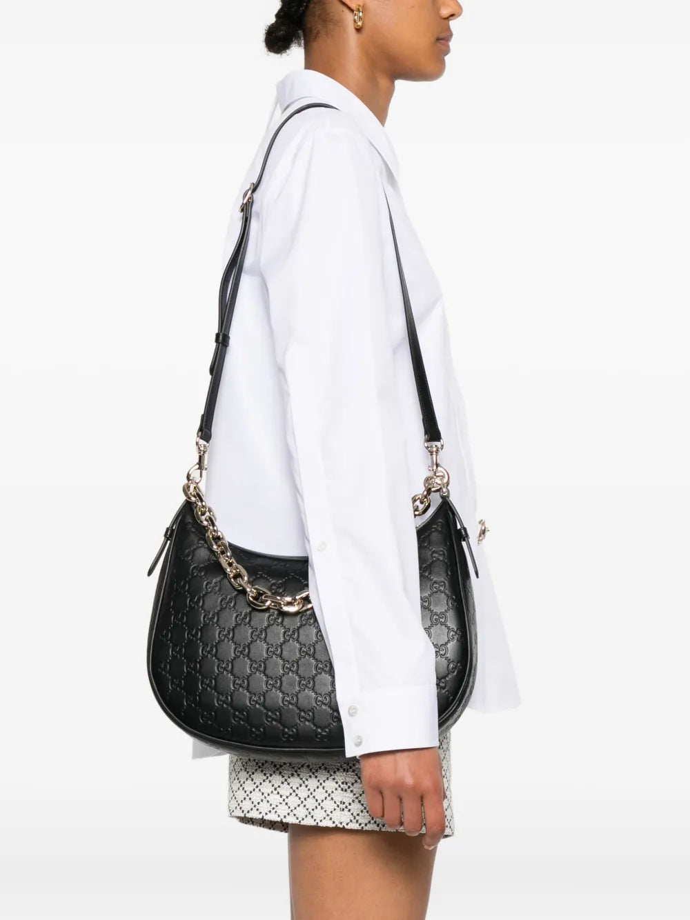 Gucci Gg Pattern Chain Strap Bag