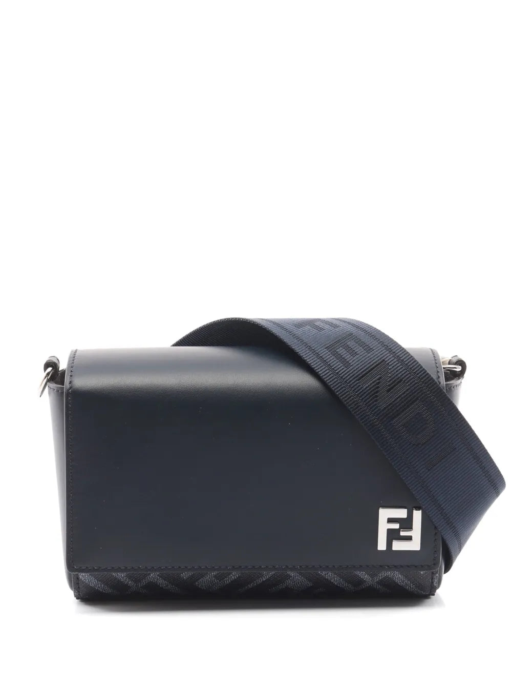 Fendi Pre Owned 2020S Ff Squared Compact Leather Shoulder Bag