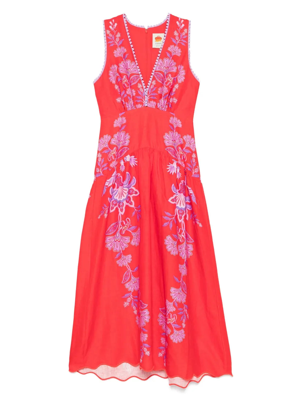 Farm Rio Porcelain Garden Midi Dress
