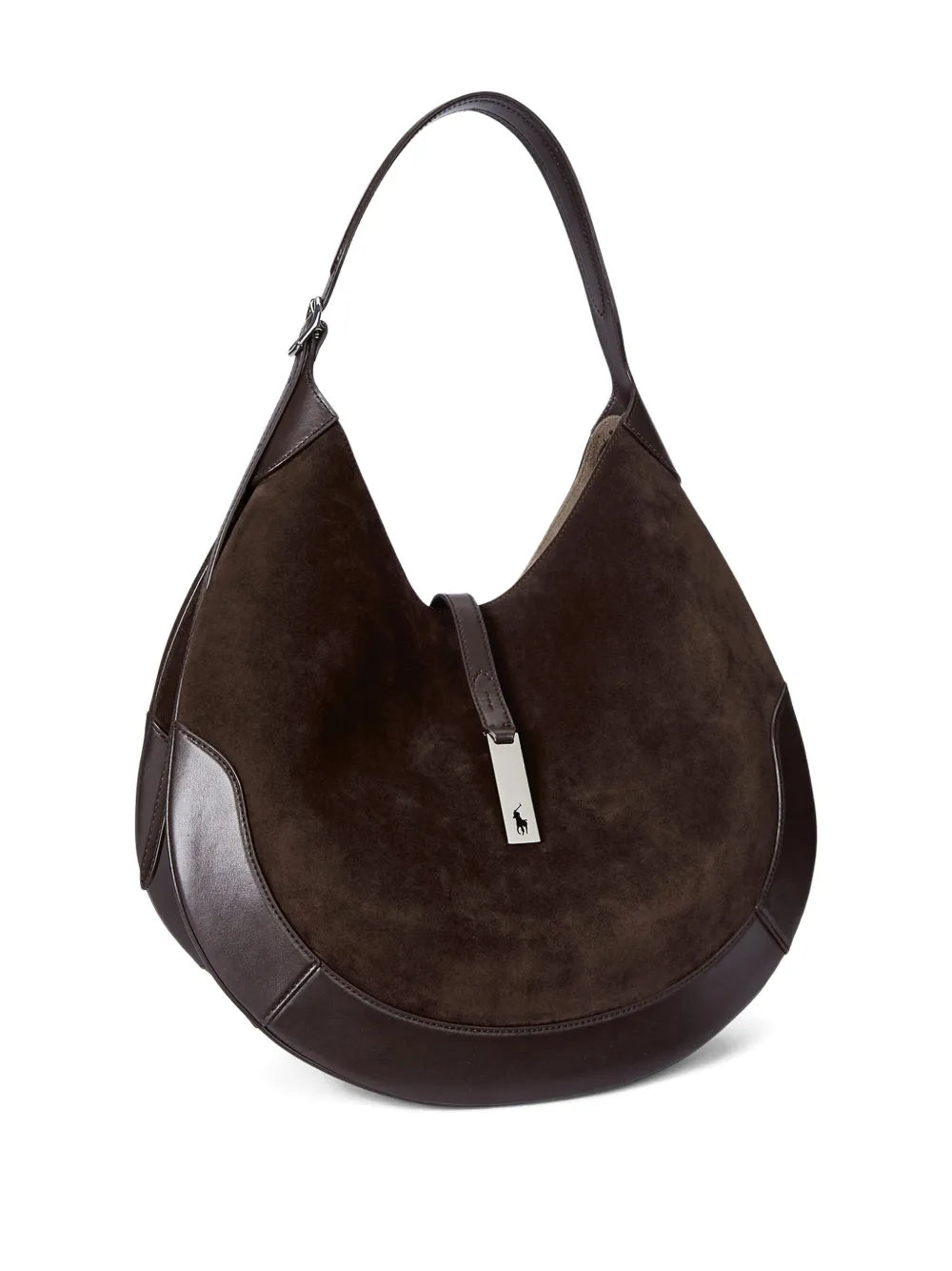 Polo Ralph Lauren Large Polo Id Suede Shoulder Bag