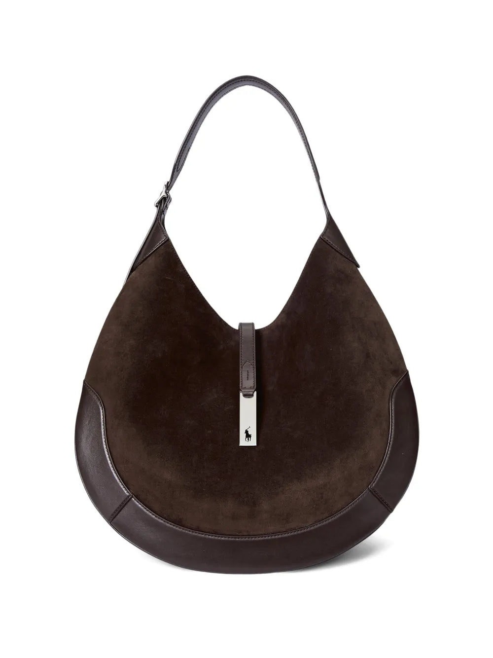 Polo Ralph Lauren Large Polo Id Suede Shoulder Bag
