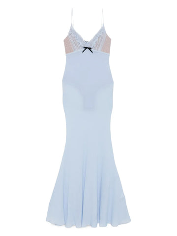 Self Portrait Lace Trimmed Slip Maxi Dress