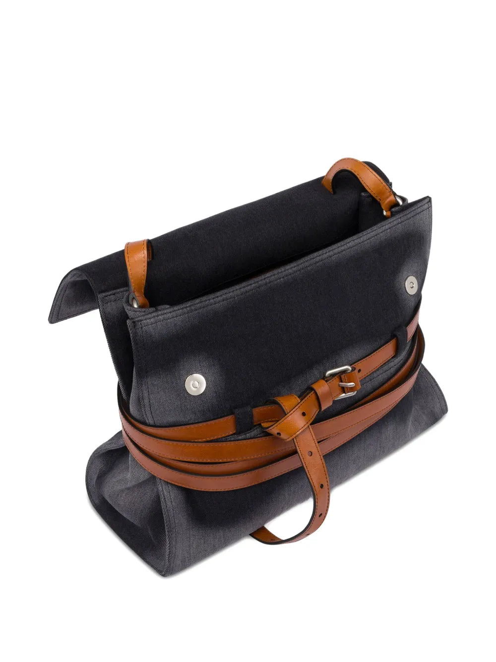 Moschino Leather Trimmed Denim Shoulder Bag