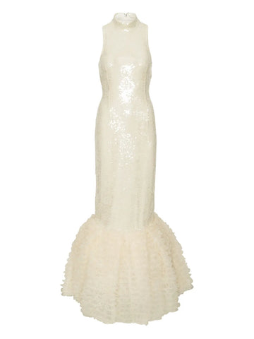 Rotate Birger Christensen Sequin Embellished Ruffled Gown