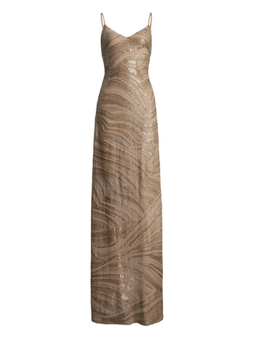 Ralph Lauren Collection Sequin Embellished Spaghetti Strap Dress