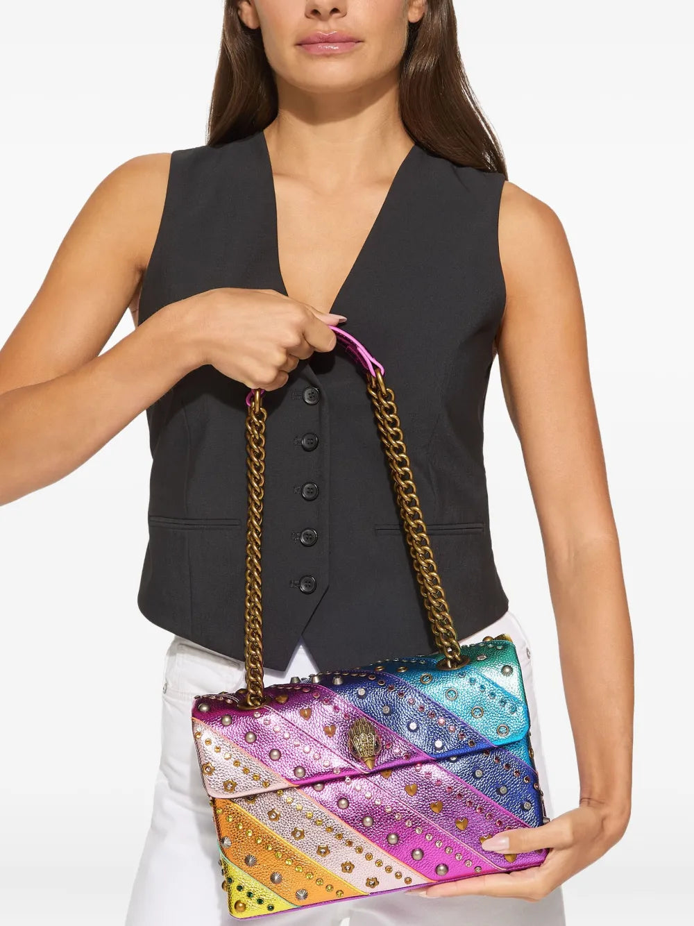 Kurt Geiger London Large Kensington Studded Shoulder Bag