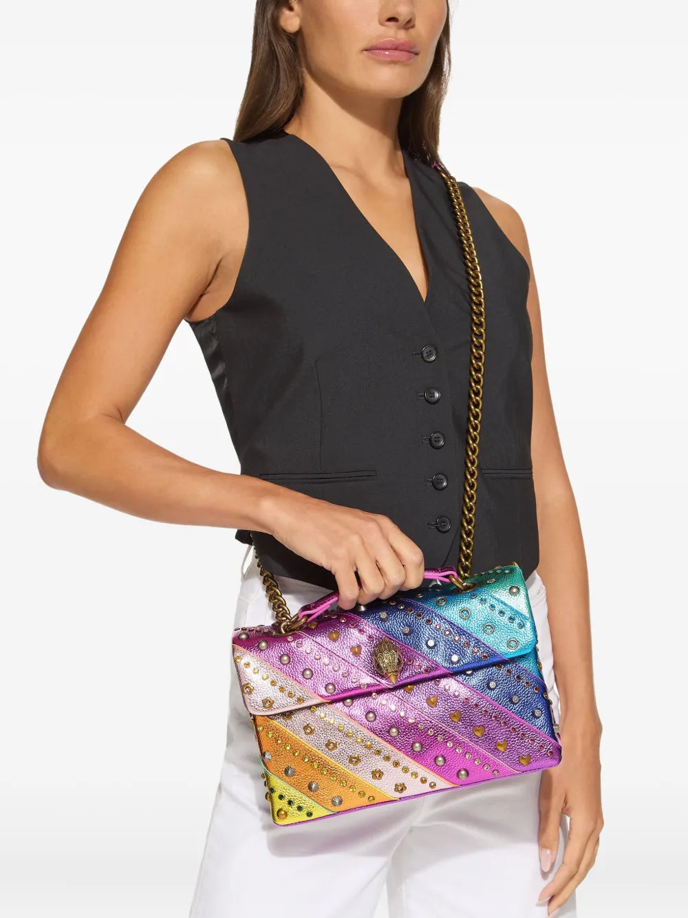 Kurt Geiger London Large Kensington Studded Shoulder Bag