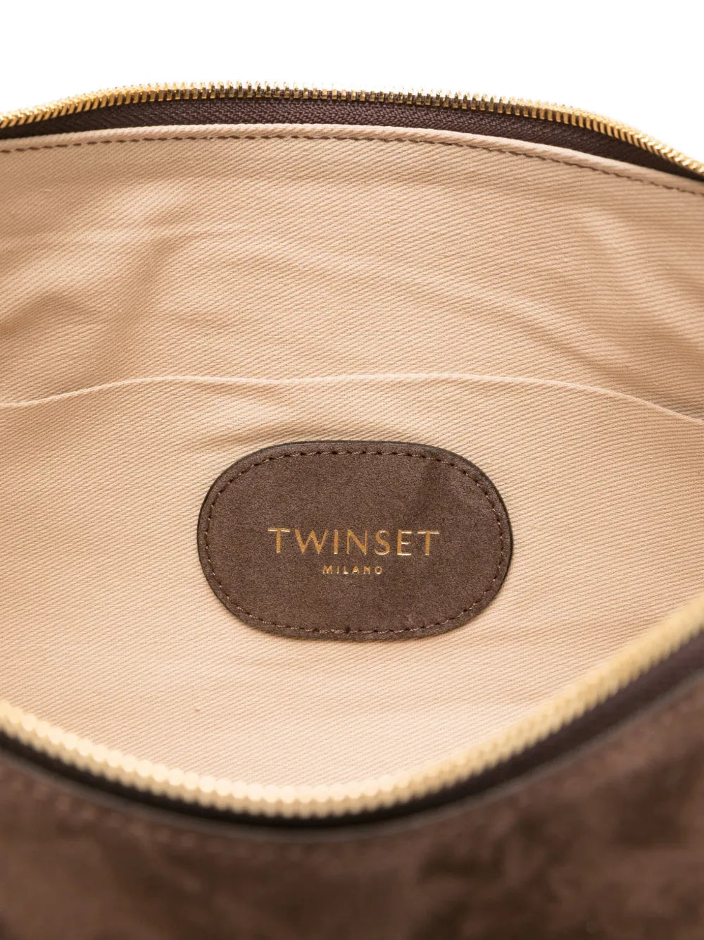 Twinset Liliane Chain Embellished Suede Shoulder Bag