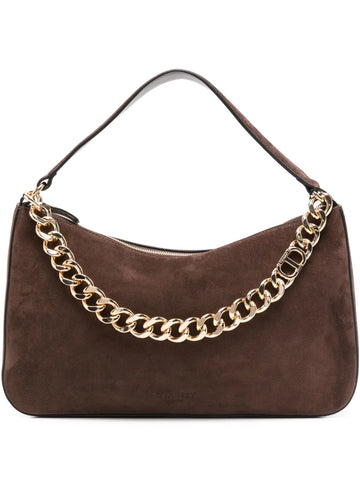 Twinset Liliane Chain Embellished Suede Shoulder Bag