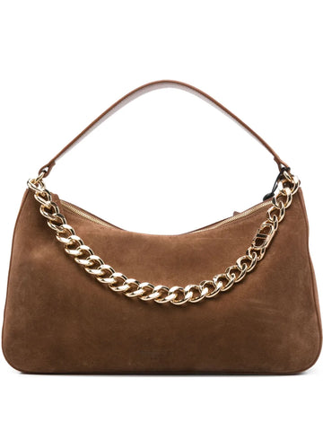 Twinset Liliane Chain Embellished Suede Shoulder Bag