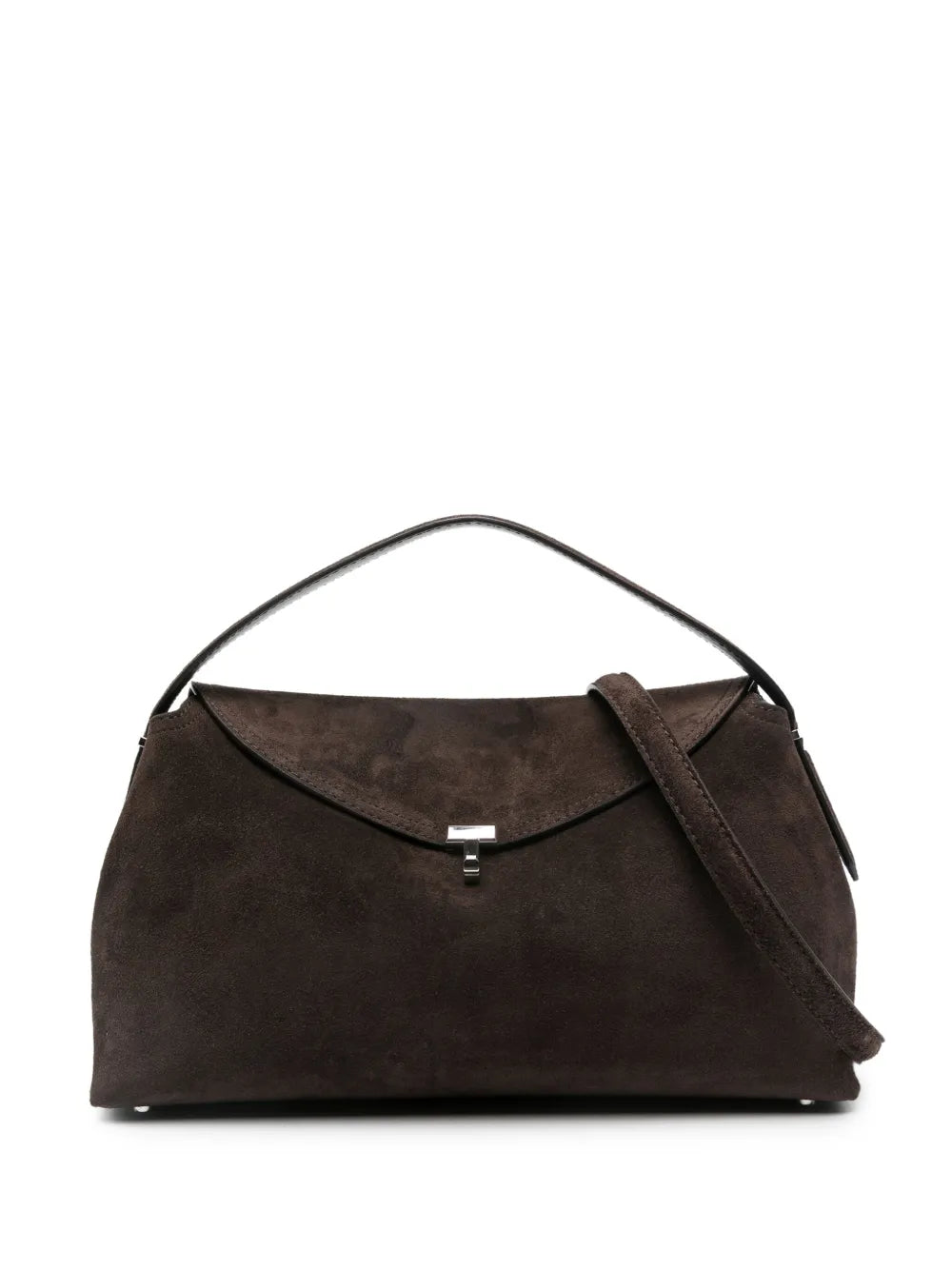 Toteme T Lock Suede Top Handle Shoulder Bag
