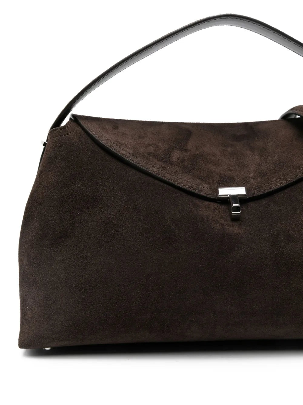 Toteme T Lock Suede Top Handle Shoulder Bag