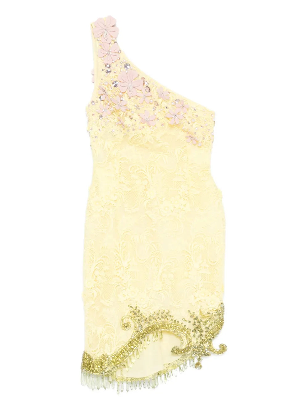 Georges Hobeika Floral Embellished One Shoulder Mini Dress