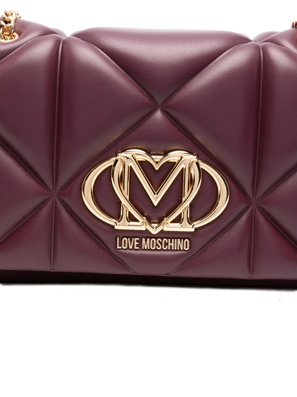Love Moschino Quilted Logo Plaque Shoulder Bag