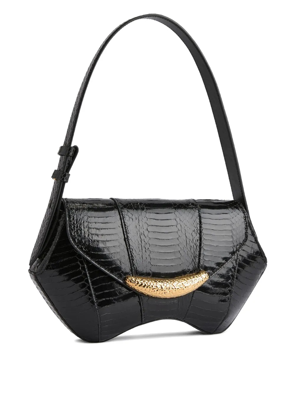 Giuseppe Zanotti Gz Day And Night Snakeskin Curved Shoulder Bag