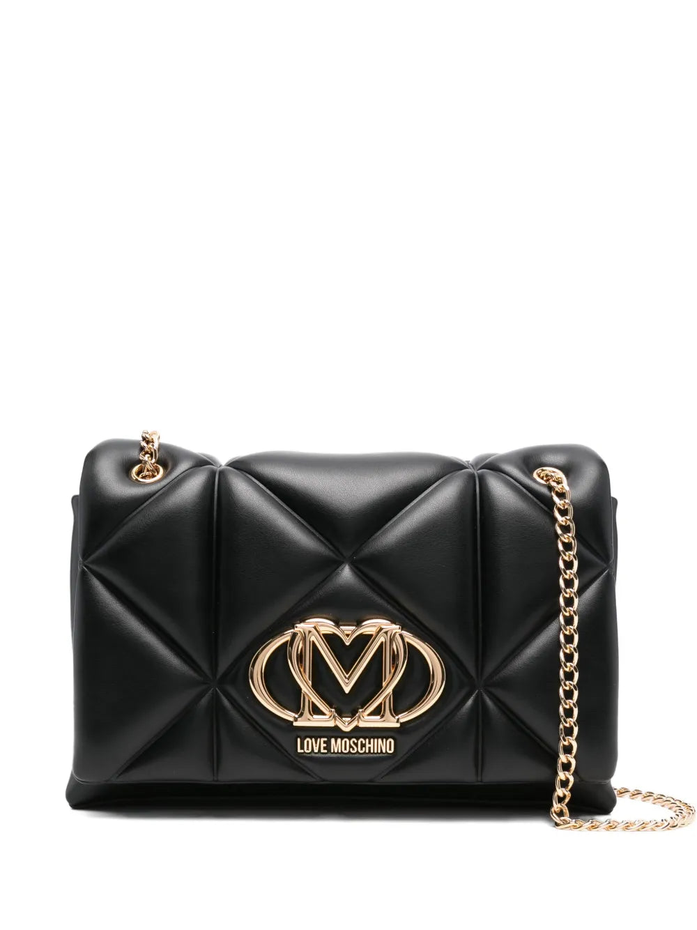 Love Moschino Quilted Logo Plaque Shoulder Bag