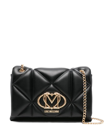 Love Moschino Quilted Logo Plaque Shoulder Bag