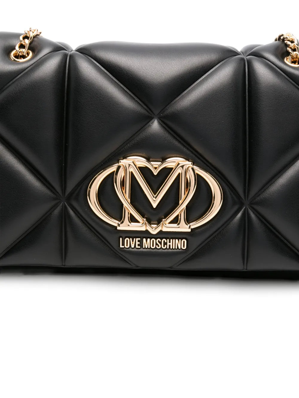 Love Moschino Quilted Logo Plaque Shoulder Bag
