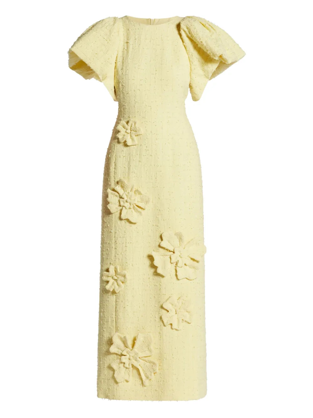 Leo Lin Luconda Floral Applique Tweed Dress