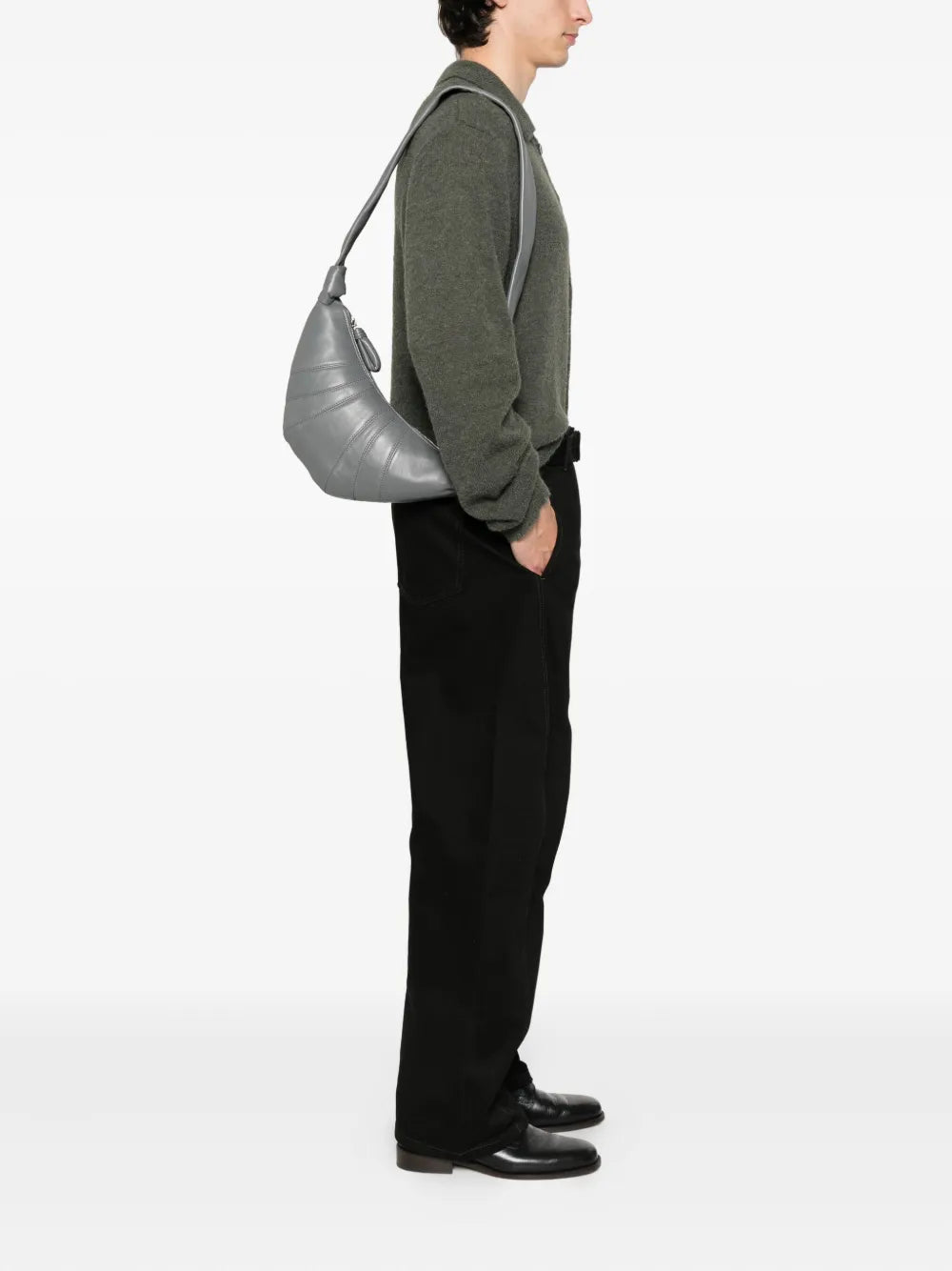 Lemaire Croissant Knotted Lambskin Shoulder Bag