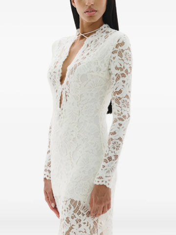 Manuri Sage Lace Long Sleeve Maxi Dress