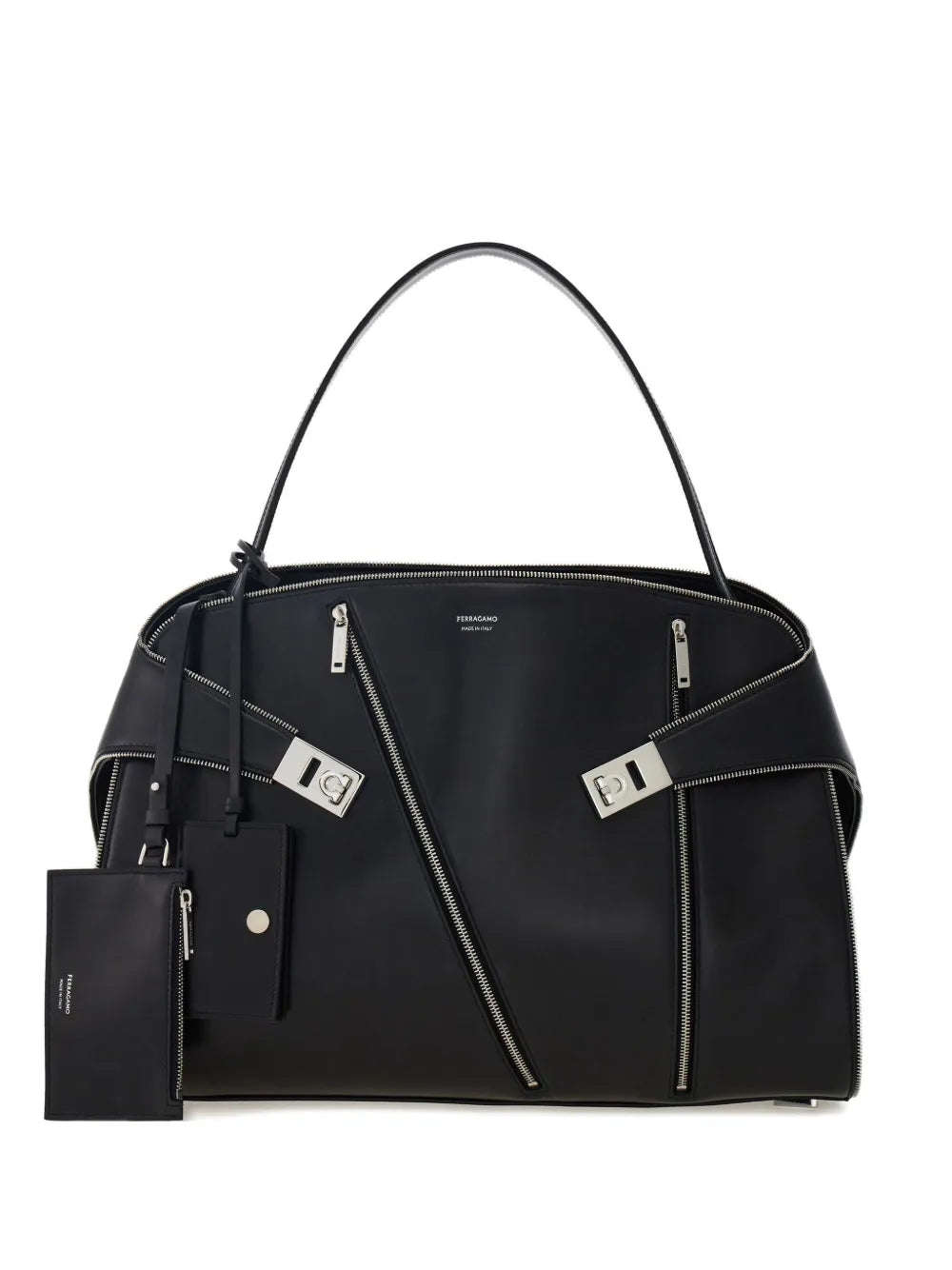 Ferragamo Large Hug Zip Detail Shoulder Bag