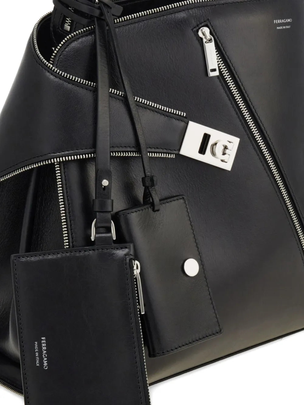 Ferragamo Large Hug Zip Detail Shoulder Bag