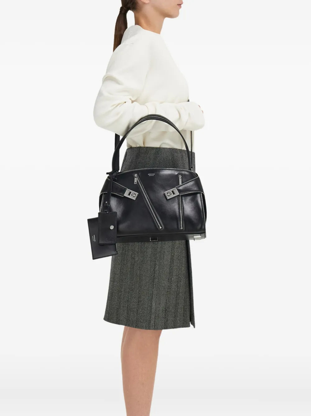Ferragamo Medium Hug Soft Zip Detail Shoulder Bag
