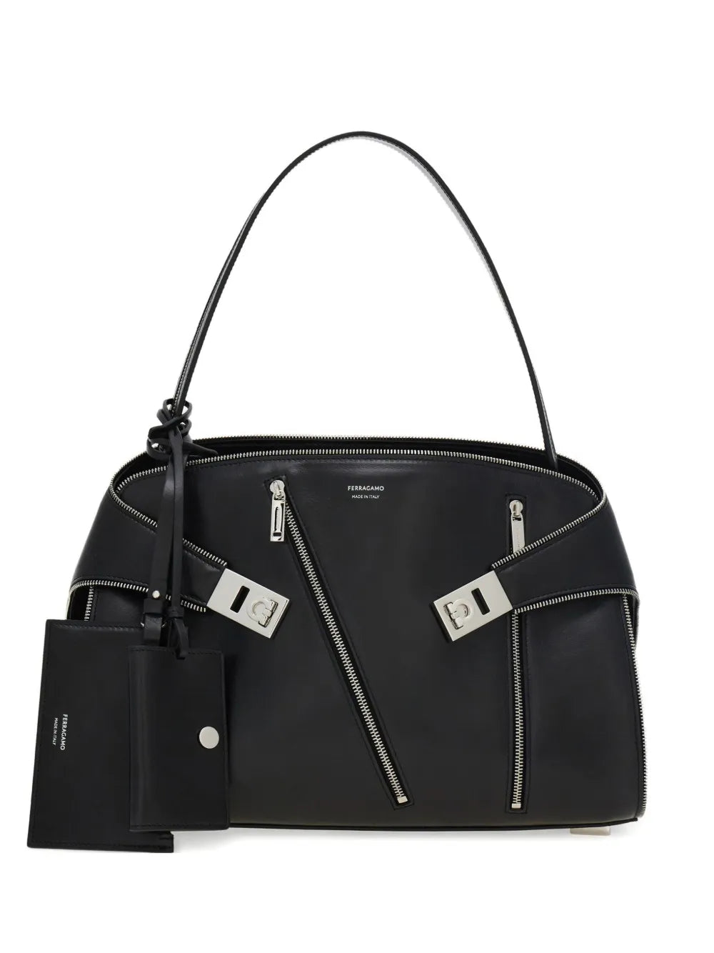 Ferragamo Medium Hug Soft Zip Detail Shoulder Bag