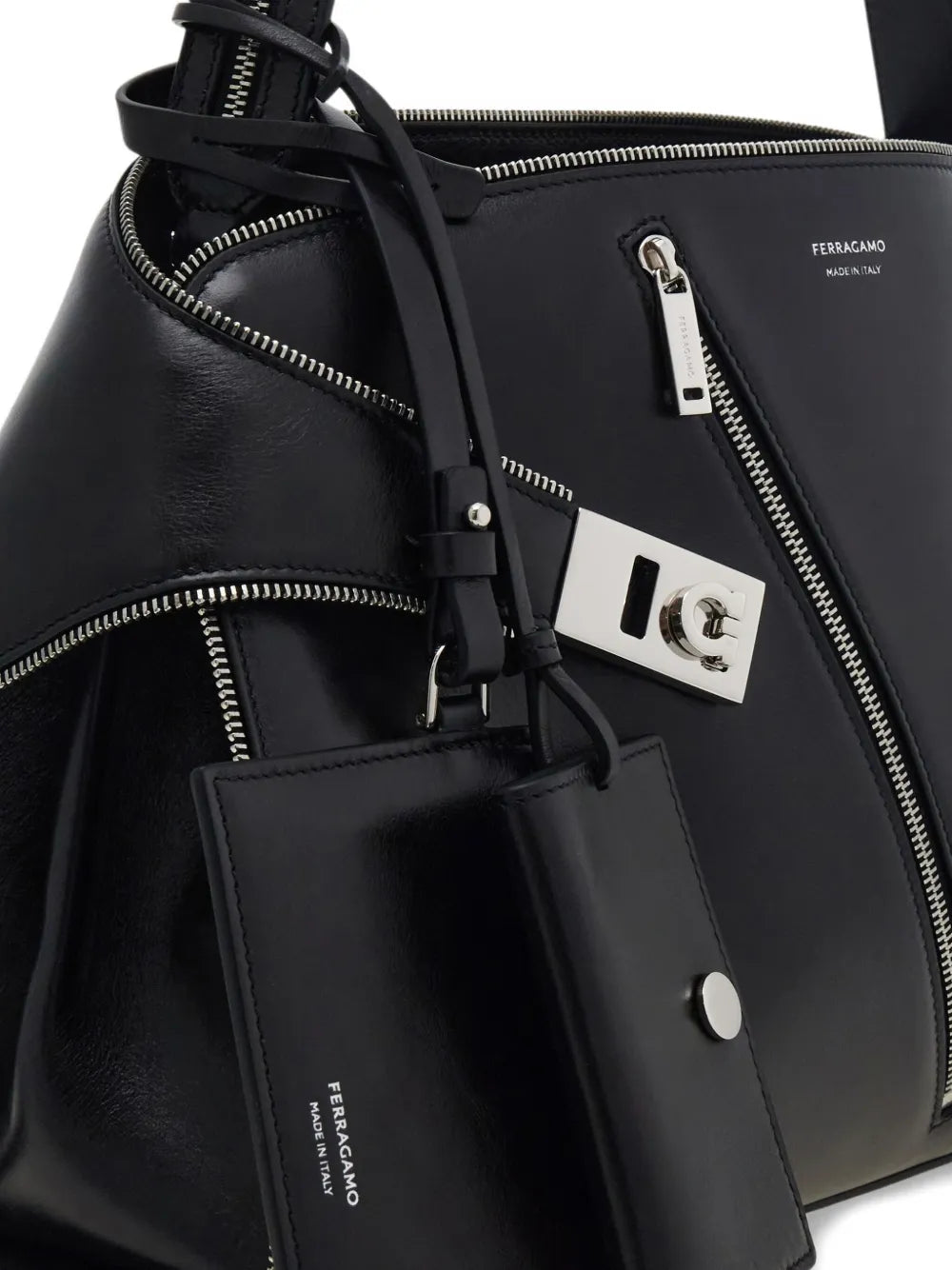 Ferragamo Medium Hug Soft Zip Detail Shoulder Bag