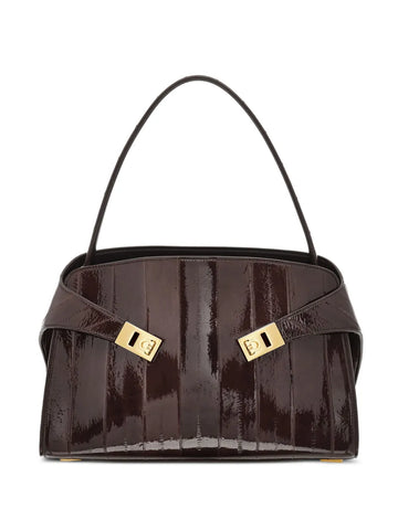 Ferragamo Medium Hug Gancini Buckles Eel Skin Shoulder Bag