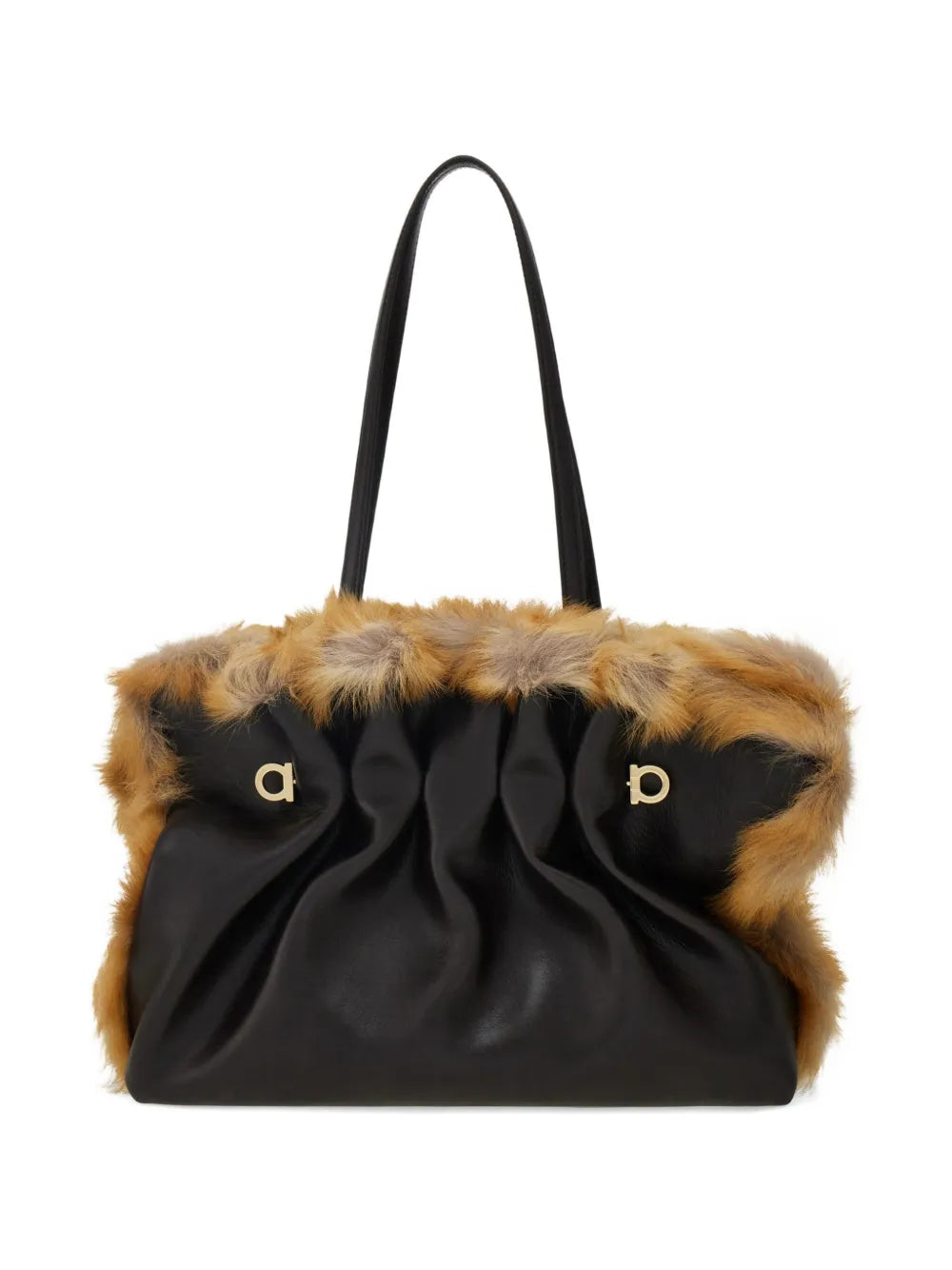 Ferragamo Medium Soft Calfskin Trimmed Shoulder Bag