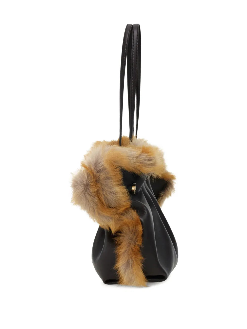 Ferragamo Medium Soft Calfskin Trimmed Shoulder Bag