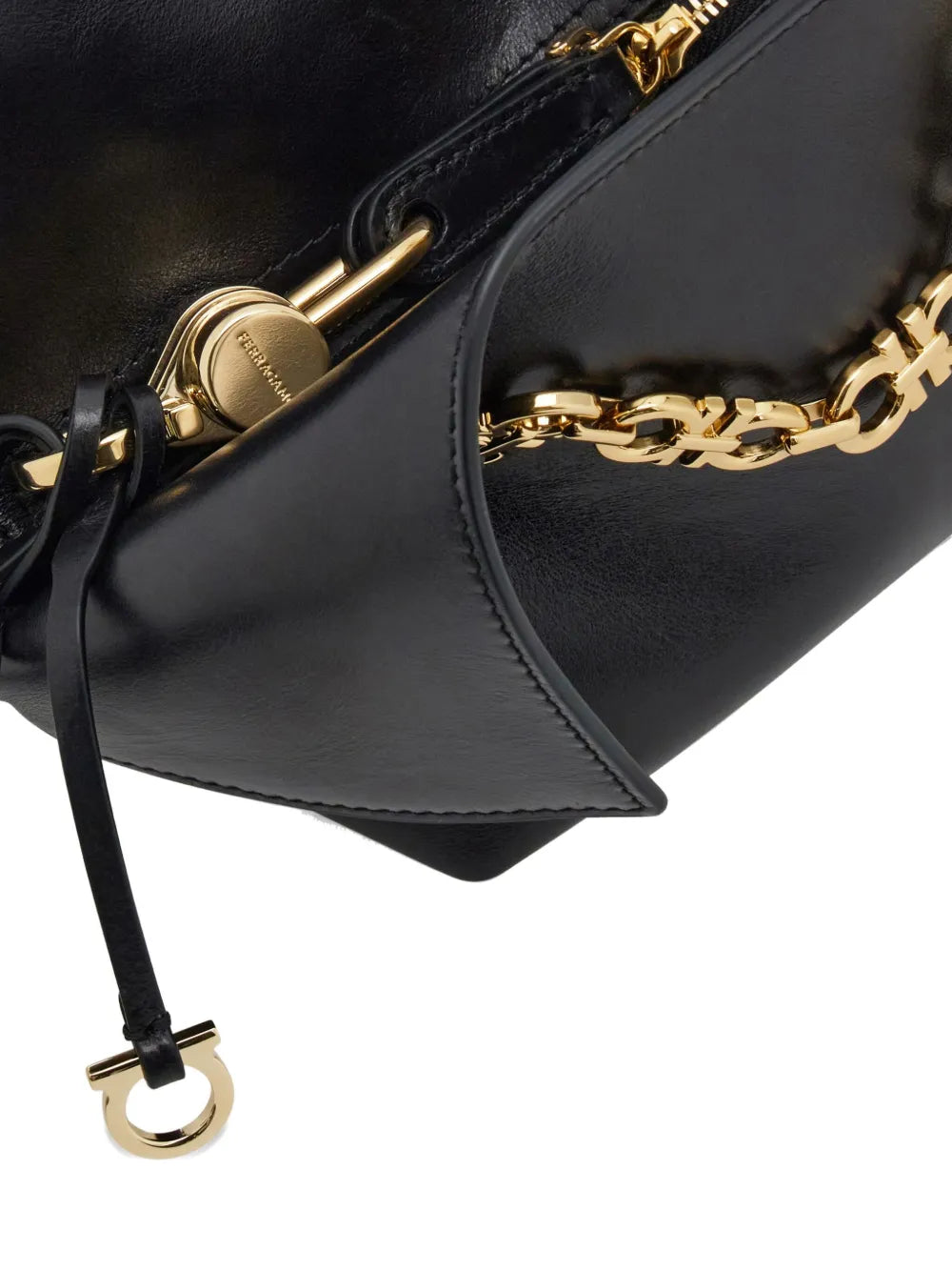 Ferragamo Folded Chain Link Shoulder Bag