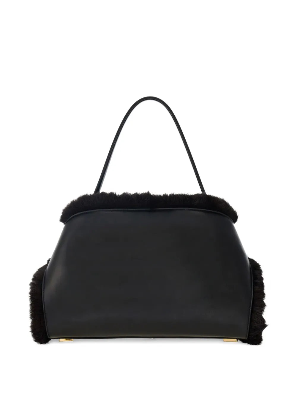 Ferragamo Medium Hug Soft Fur Trimmed Shoulder Bag