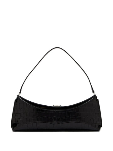 Jacquemus A Clutch Ovalo Crocodile Embossed Shoulder Bag