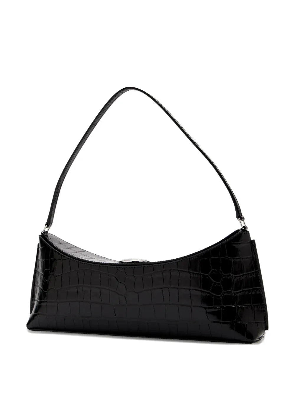 Jacquemus A Clutch Ovalo Crocodile Embossed Shoulder Bag