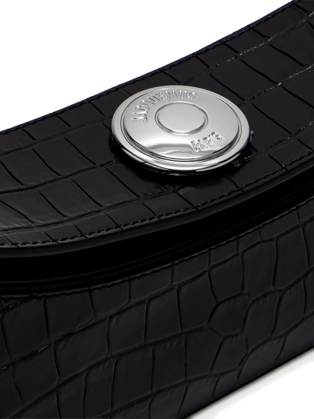 Jacquemus A Clutch Ovalo Crocodile Embossed Shoulder Bag
