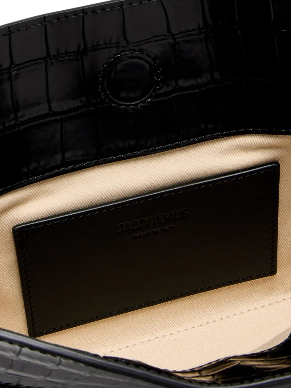 Jacquemus A Clutch Ovalo Crocodile Embossed Shoulder Bag