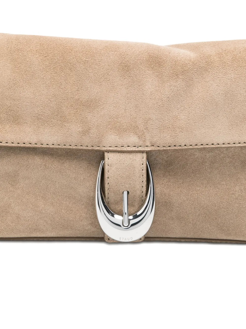 Staud Harlow Buckled Suede Shoulder Bag