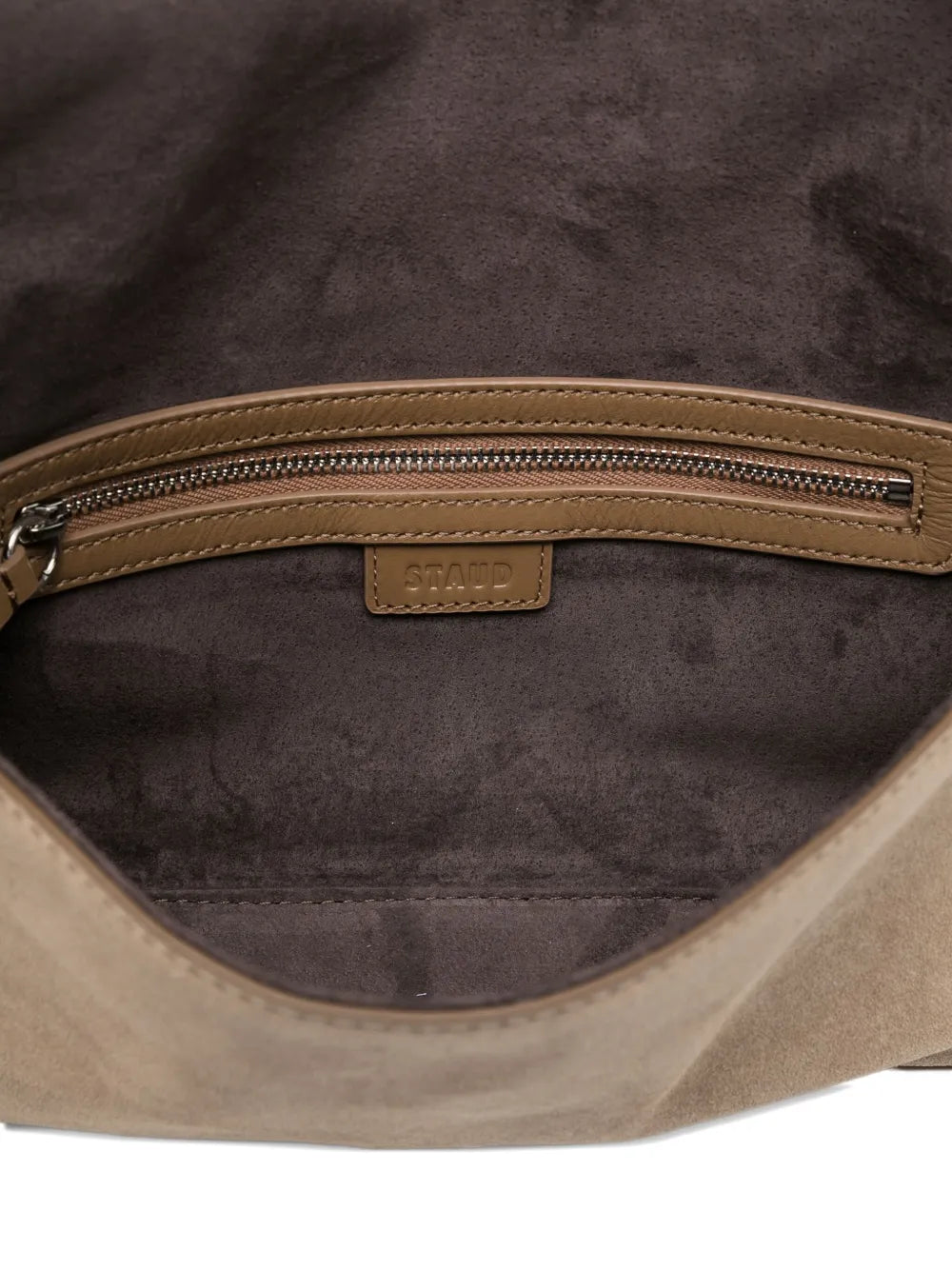 Staud Harlow Buckled Suede Shoulder Bag