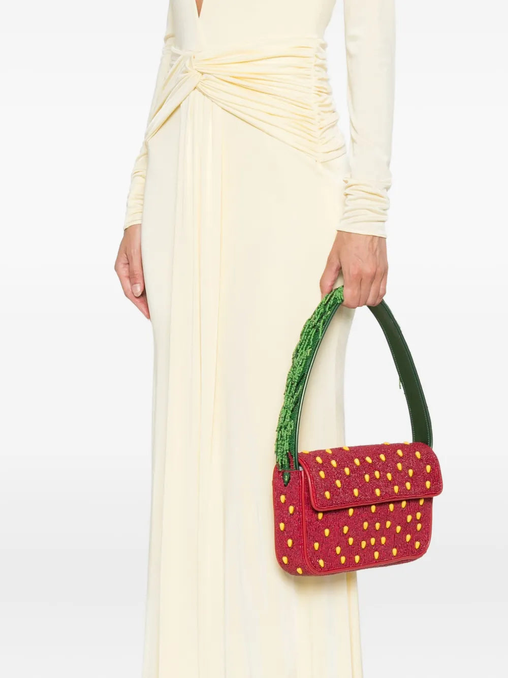 Staud Tommy Beaded Strawberry Motif Shoulder Bag